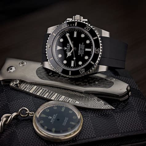 rolex with black strap|Rolex with black rubber band.